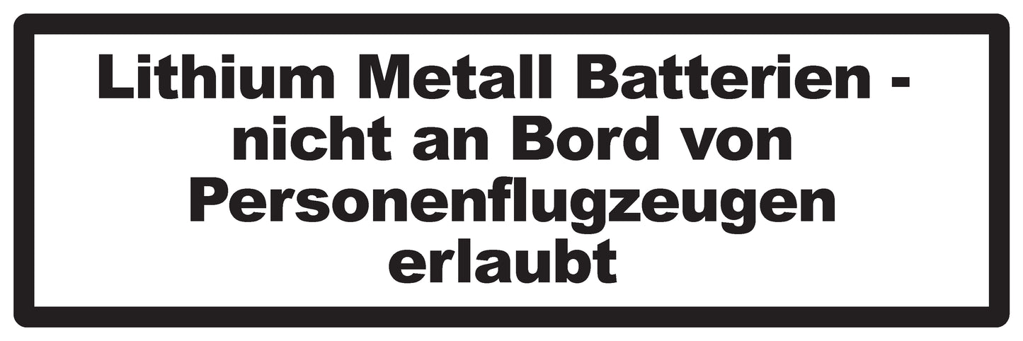 Lithium Aufkleber 3 cm - 20 cm breit LO-LITHIUM2050