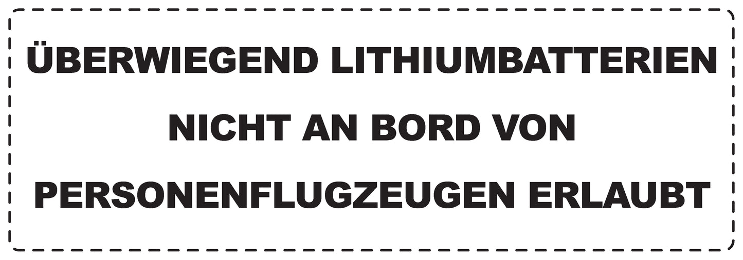Lithium Aufkleber 3 cm - 20 cm breit LO-LITHIUM3010