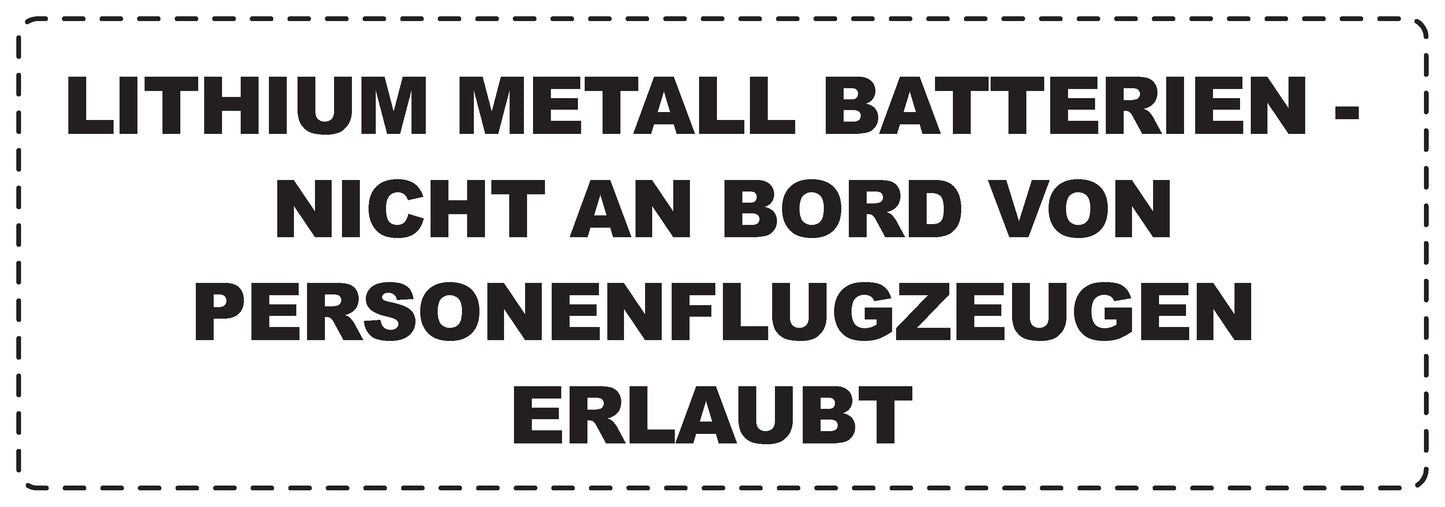 Lithium Aufkleber 3 cm - 20 cm breit LO-LITHIUM3050