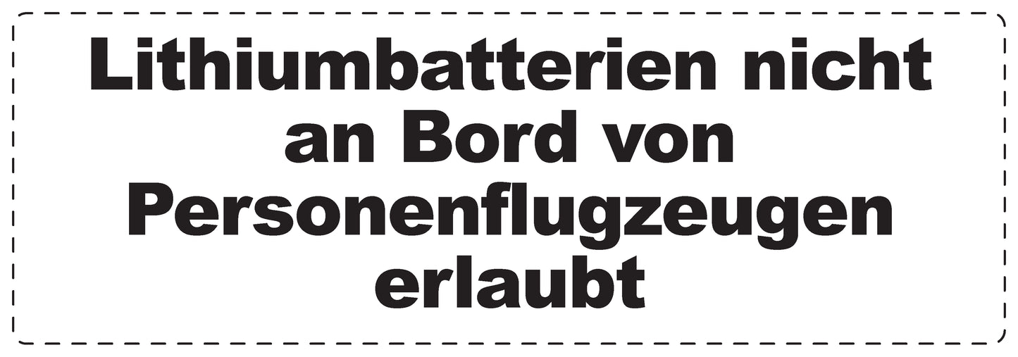 Lithium Aufkleber 3 cm - 20 cm breit LO-LITHIUM4000