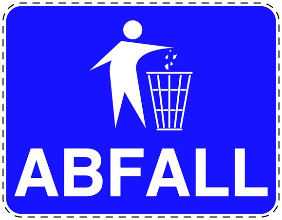 Mülltonnenaufkleber "Abfall" blau, horizontal LO-LITTER-H-10300-44