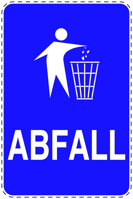 Mülltonnenaufkleber "Abfall" blau, vertikal LO-LITTER-V-10300-44