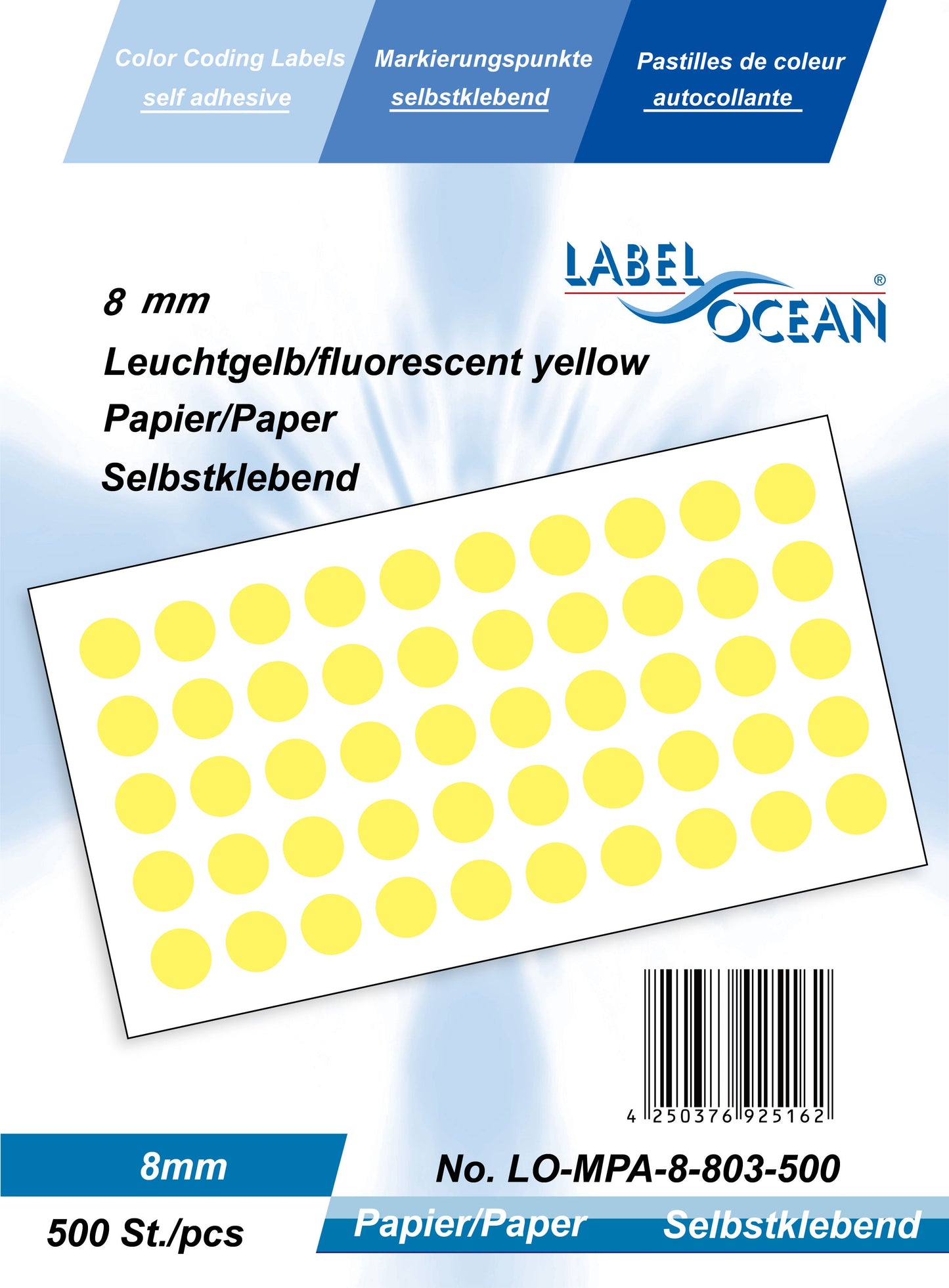 5000 Markierungspunkte 8 mm aus Papier selbstklebend auf Rolle MPA-8