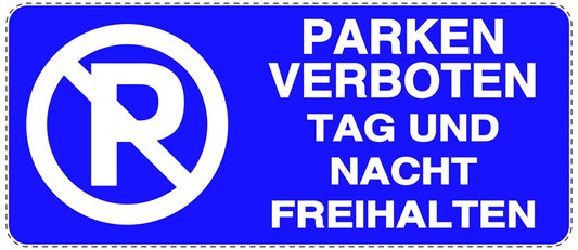 Parken verboten Aufkleber "Parken verboten Tag und Nacht freihalten" LO-NPRK-1040-44