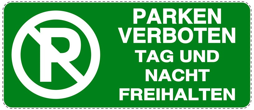 Parken verboten Aufkleber "Parken verboten Tag und Nacht freihalten" LO-NPRK-1040-54