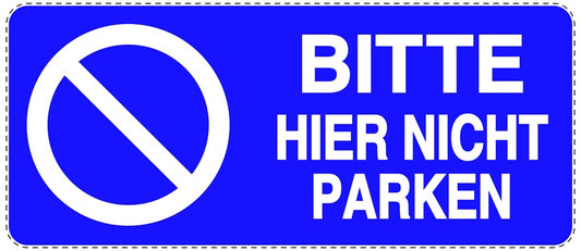 Parken verboten Aufkleber "Bitte hier nicht parken" LO-NPRK-1140-44