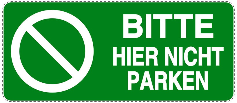 Parken verboten Aufkleber "Bitte hier nicht parken" LO-NPRK-1140-54