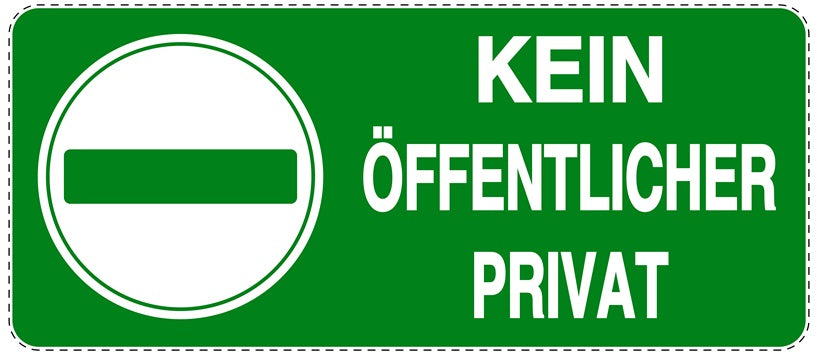 Parken verboten Aufkleber "Kein öffentlicher Privat" LO-NPRK-1150-54