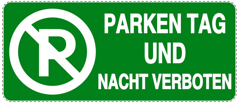 Parken verboten Aufkleber "Parken Tag und Nacht verboten" LO-NPRK-1290-54