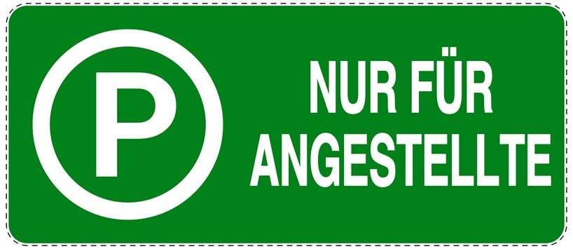 Parken verboten Aufkleber "Nur für Angestellte" LO-NPRK-1330-54