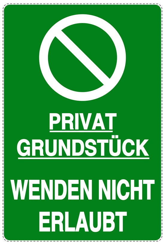 Parken verboten Aufkleber "Privatgrundstück Wenden nicht erlaubt" LO-NPRK-2160-54
