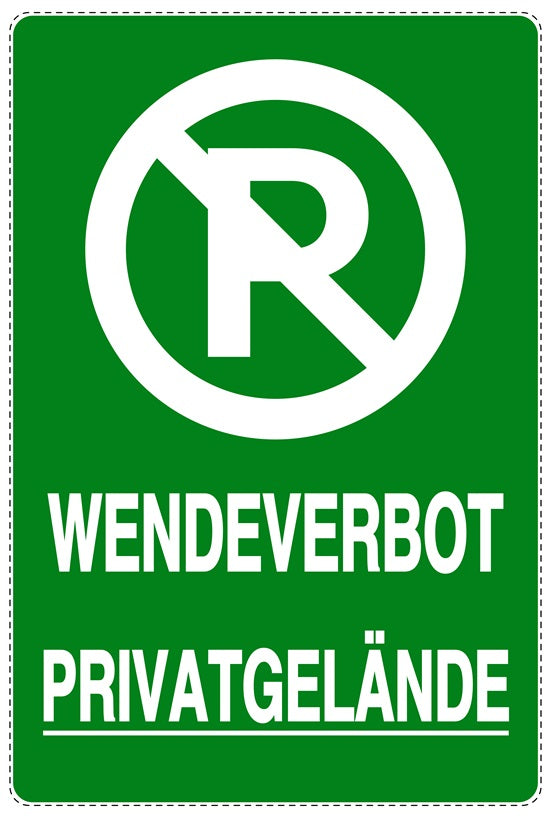Parken verboten Aufkleber "Wendeverbot Privatgelände" LO-NPRK-2250-54