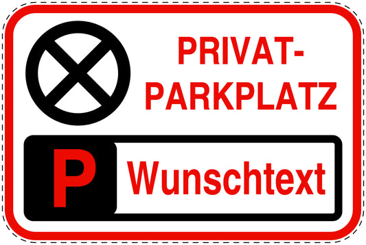Parkplatzverbotsschilder (Parken verboten) rot als Aufkleber LO-PARKEN-10200-V-14-Wunsch