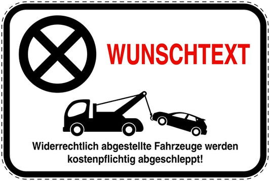Parkplatzverbotsschilder (Parken verboten) als Aufkleber LO-PARKEN-10300-V-0-Wunsch