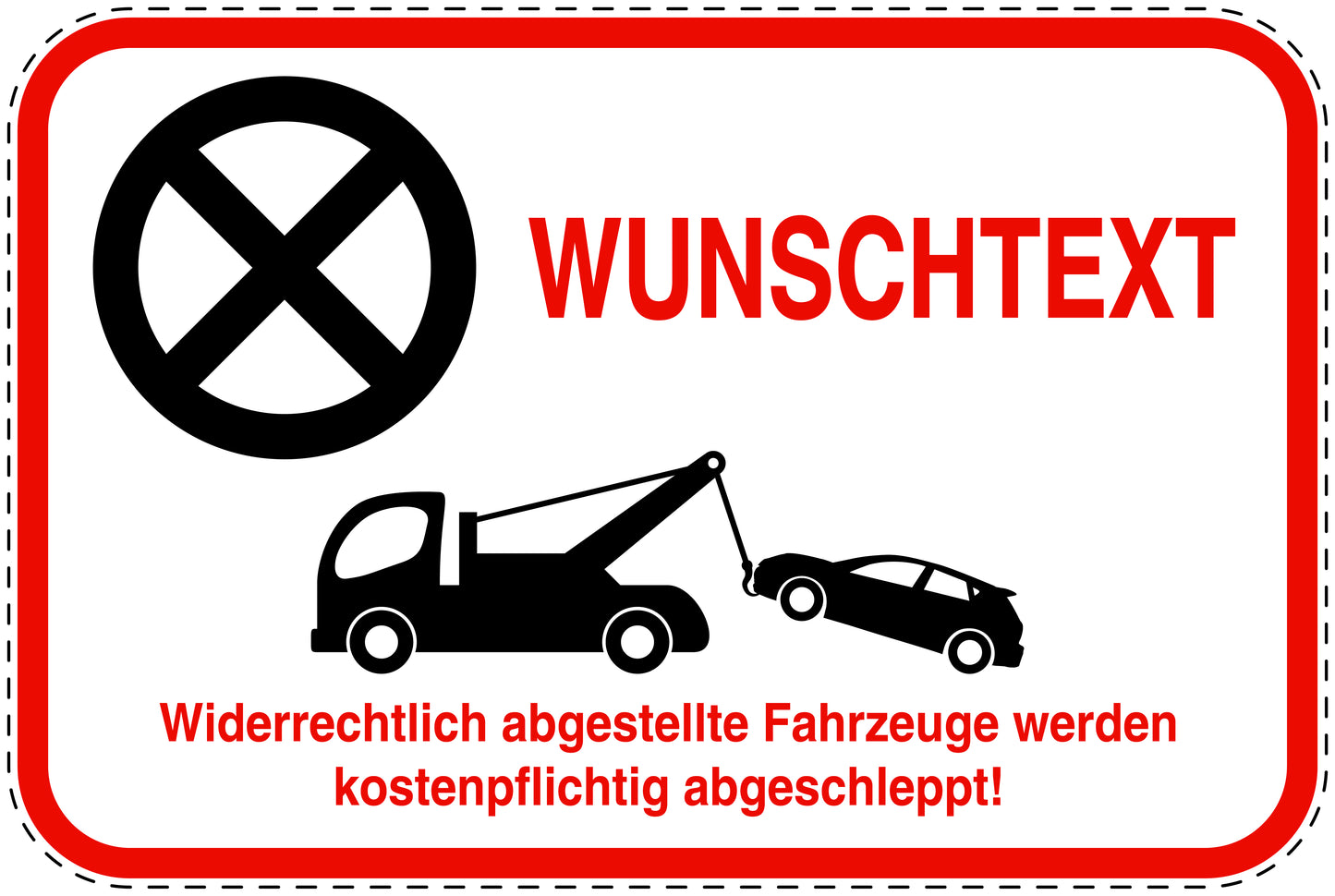 Parkplatzverbotsschilder (Parken verboten) rot als Aufkleber LO-PARKEN-10300-V-14-Wunsch