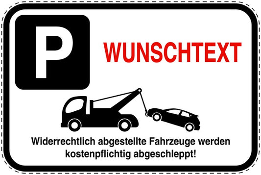 Parkplatzverbotsschilder (Parken verboten) als Aufkleber LO-PARKEN-10400-V-0-Wunsch