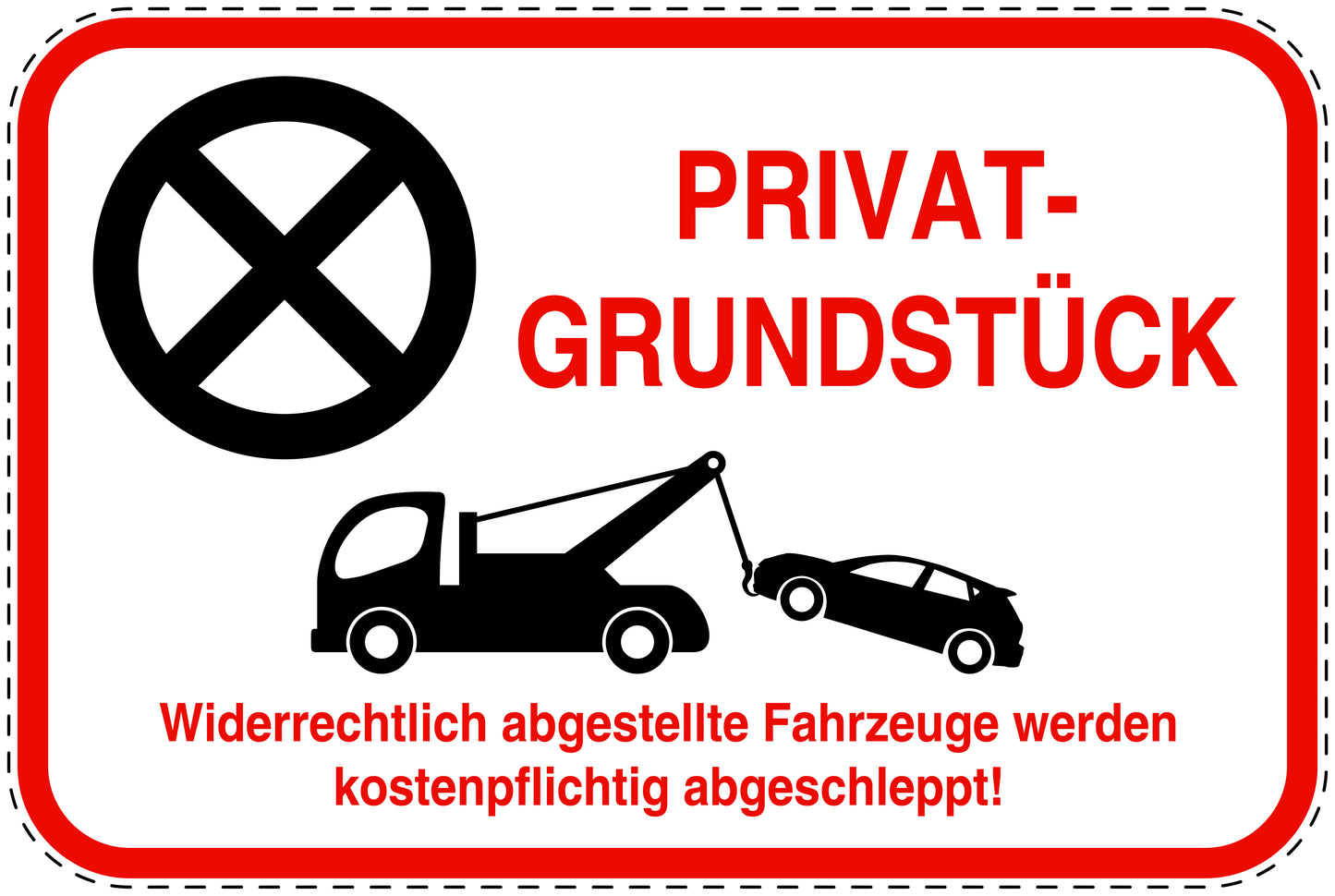 Parkplatzverbotsschilder (Parken verboten) rot als Aufkleber LO-PARKEN-12600-V-14