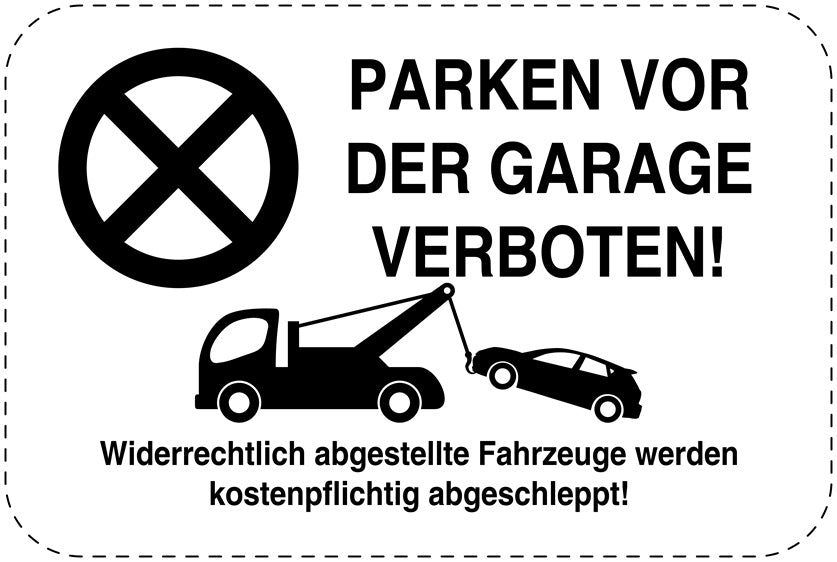 Parkplatzverbotsschilder (Parken verboten) schwarz als Aufkleber LO-PARKEN-13000-V-88