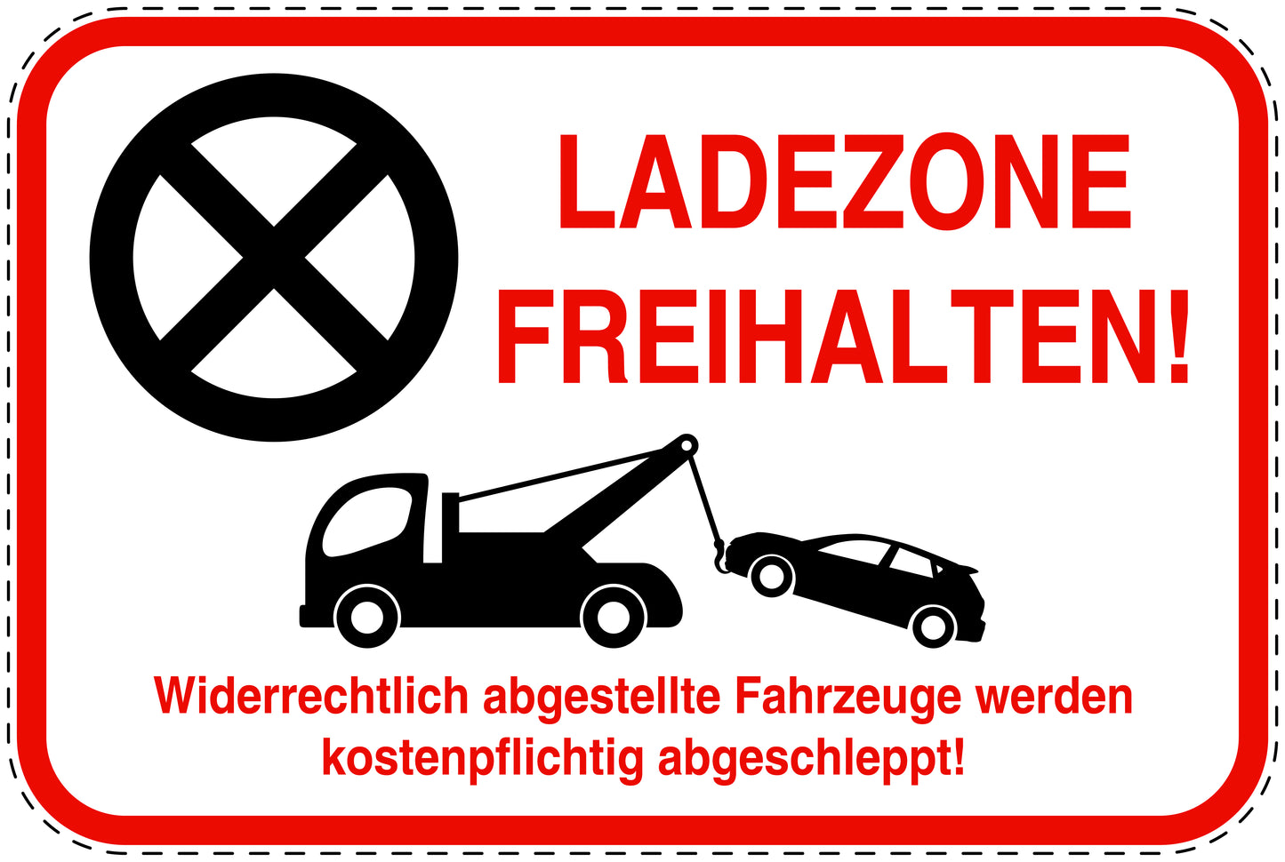 Parkplatzverbotsschilder (Parken verboten) rot als Aufkleber LO-PARKEN-13300-V-14