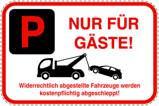 Parkplatzverbotsschilder (Parken verboten) rot als Aufkleber LO-PARKEN-13500-V-14