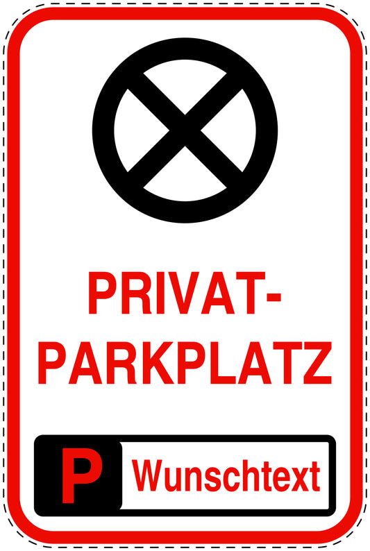 Parkplatzverbotsschilder (Parken verboten) rot als Aufkleber LO-PARKEN-20200-H-14-Wunsch
