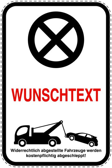 Parkplatzverbotsschilder (Parken verboten) als Aufkleber LO-PARKEN-20300-H-0-Wunsch
