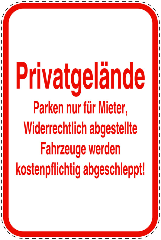 Parkplatzverbotsschilder (Parken verboten) rot als Aufkleber LO-PARKEN-21800-H-14