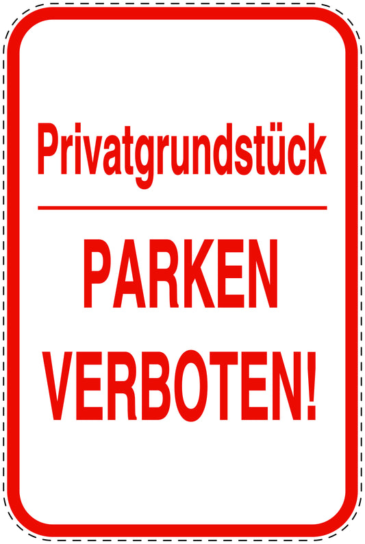 Parkplatzverbotsschilder (Parken verboten) rot als Aufkleber LO-PARKEN-22500-H-14
