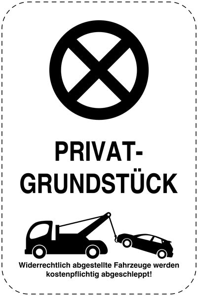 Parkplatzverbotsschilder (Parken verboten) schwarz als Aufkleber LO-PARKEN-22600-H-88