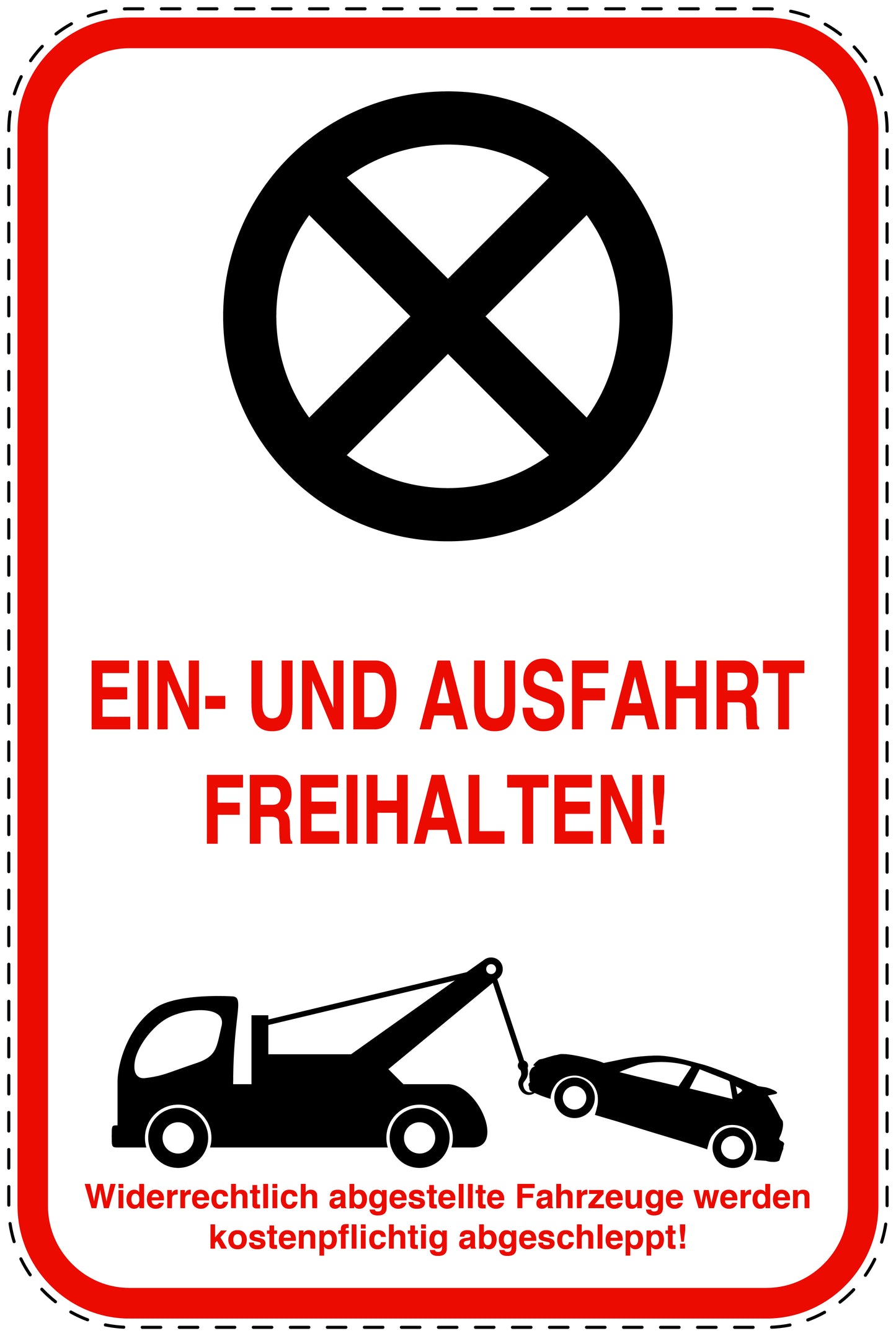 Parkplatzverbotsschilder (Parken verboten) rot als Aufkleber LO-PARKEN-22700-H-14