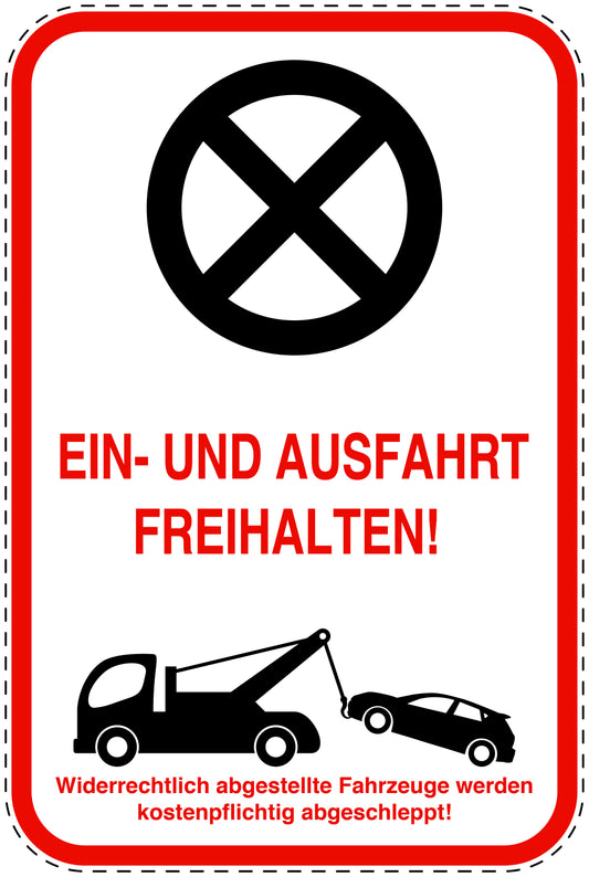 Parkplatzverbotsschilder (Parken verboten) rot als Aufkleber LO-PARKEN-22700-H-14