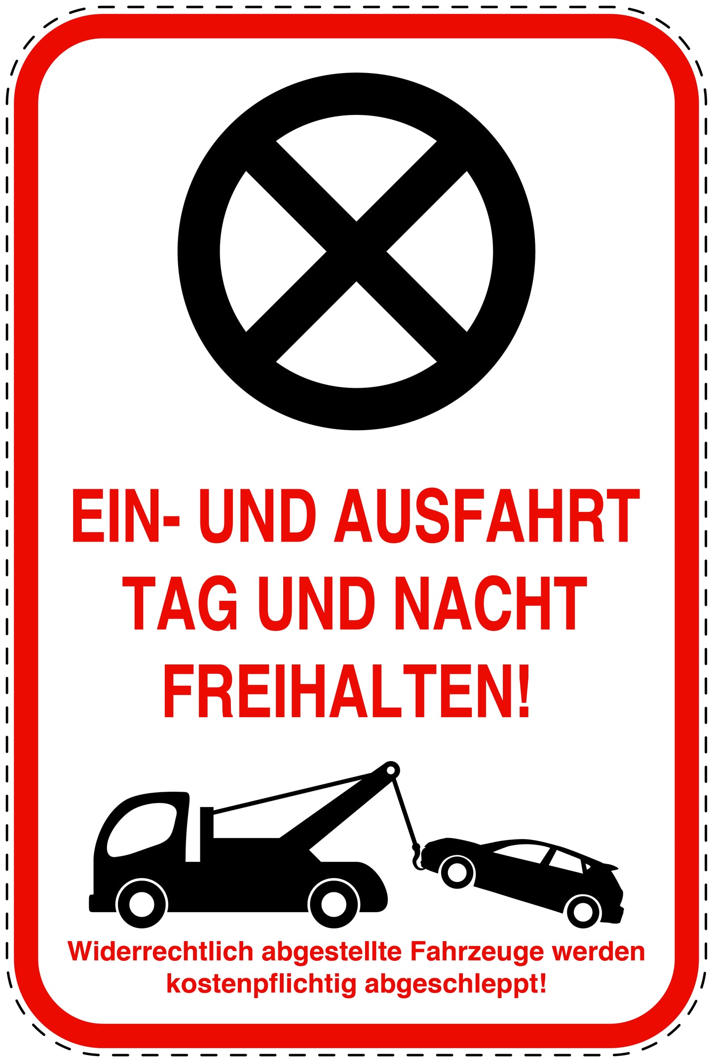 Parkplatzverbotsschilder (Parken verboten) rot als Aufkleber LO-PARKEN-22800-H-14