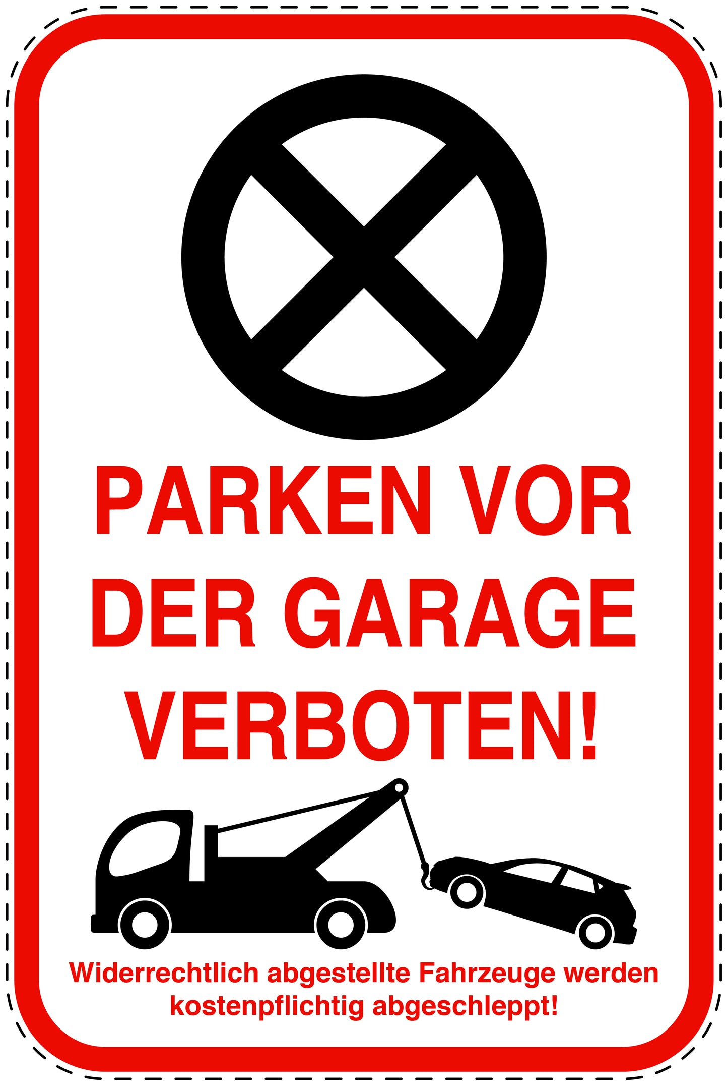 Parkplatzverbotsschilder (Parken verboten) rot als Aufkleber LO-PARKEN-23000-H-14