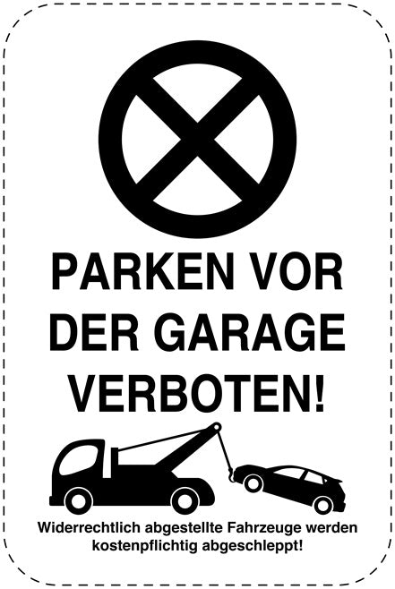 Parkplatzverbotsschilder (Parken verboten) schwarz als Aufkleber LO-PARKEN-23000-H-88