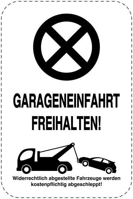 Parkplatzverbotsschilder (Parken verboten) schwarz als Aufkleber LO-PARKEN-23100-H-88