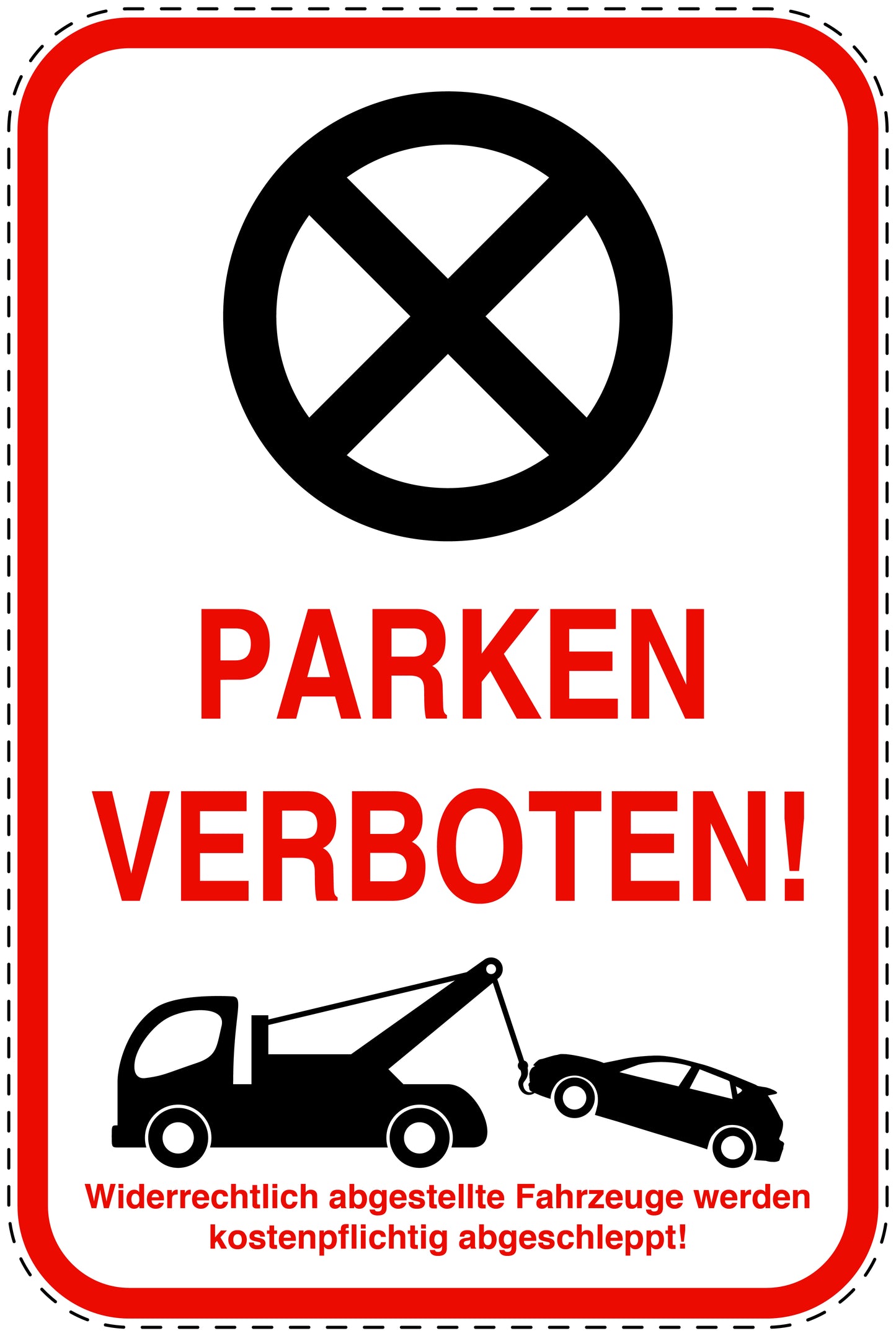 Parkplatzverbotsschilder (Parken verboten) rot als Aufkleber LO-PARKEN-23200-H-14