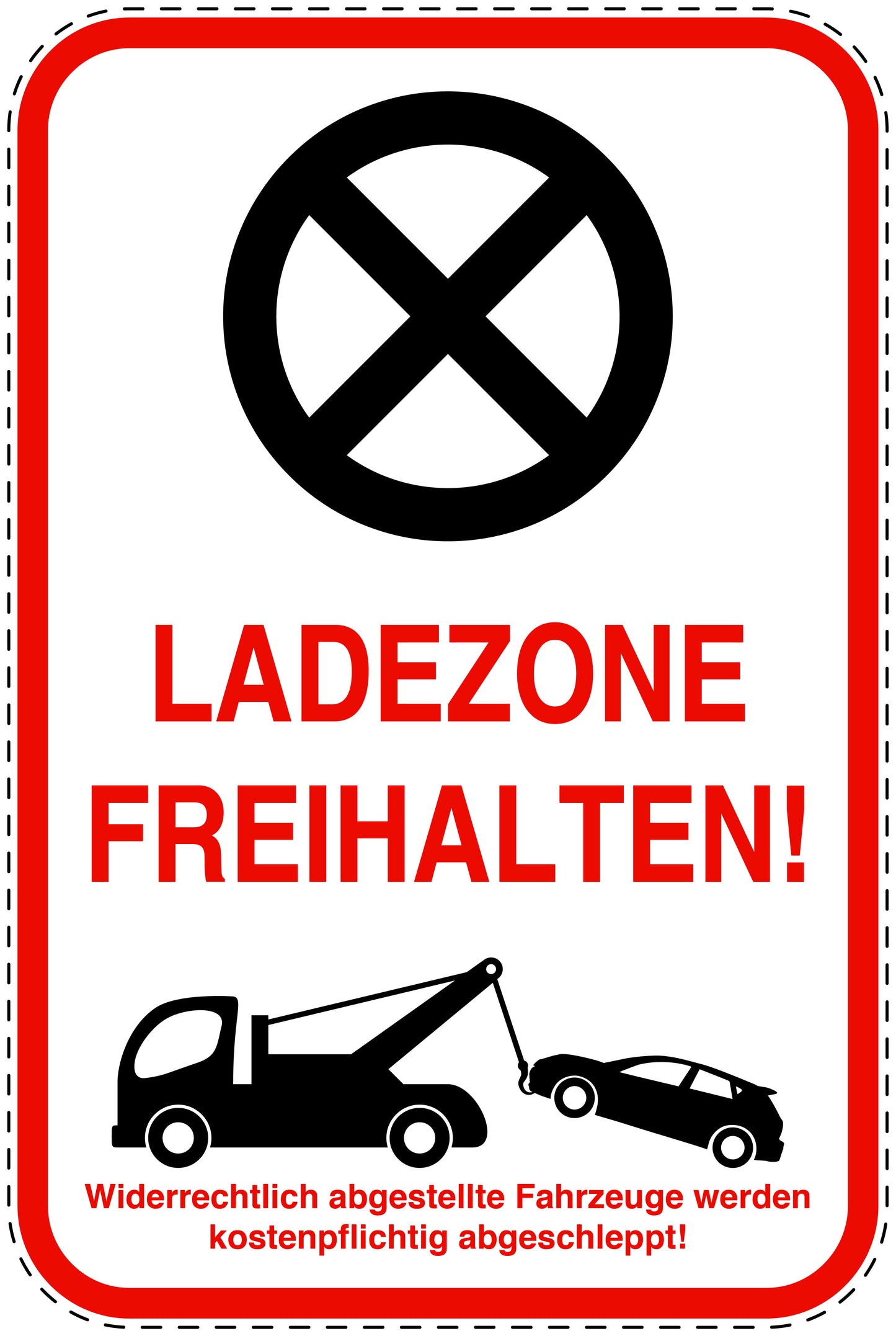 Parkplatzverbotsschilder (Parken verboten) rot als Aufkleber LO-PARKEN-23300-H-14