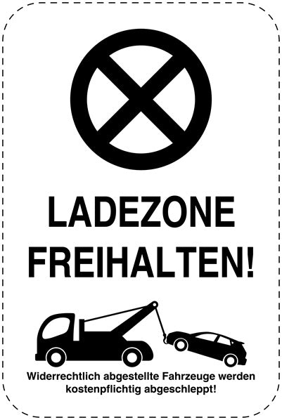 Parkplatzverbotsschilder (Parken verboten) schwarz als Aufkleber LO-PARKEN-23300-H-88
