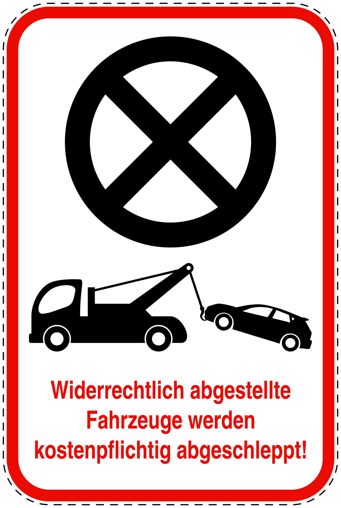 Parkplatzverbotsschilder (Parken verboten) rot als Aufkleber LO-PARKEN-23400-H-14