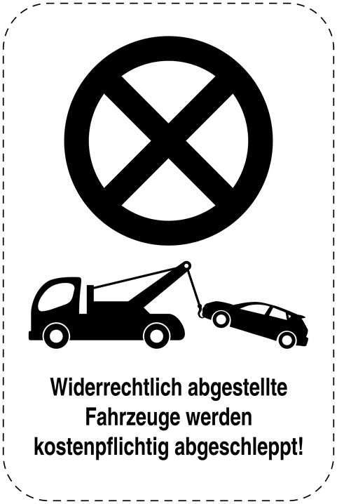Parkplatzverbotsschilder (Parken verboten) schwarz als Aufkleber LO-PARKEN-23400-H-88