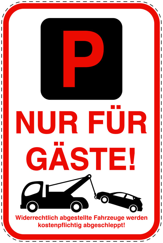 Parkplatzverbotsschilder (Parken verboten) rot als Aufkleber LO-PARKEN-23500-H-14