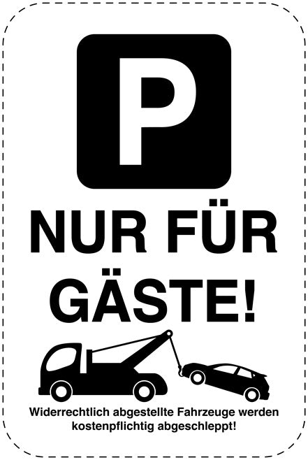 Parkplatzverbotsschilder (Parken verboten) schwarz als Aufkleber LO-PARKEN-23500-H-88