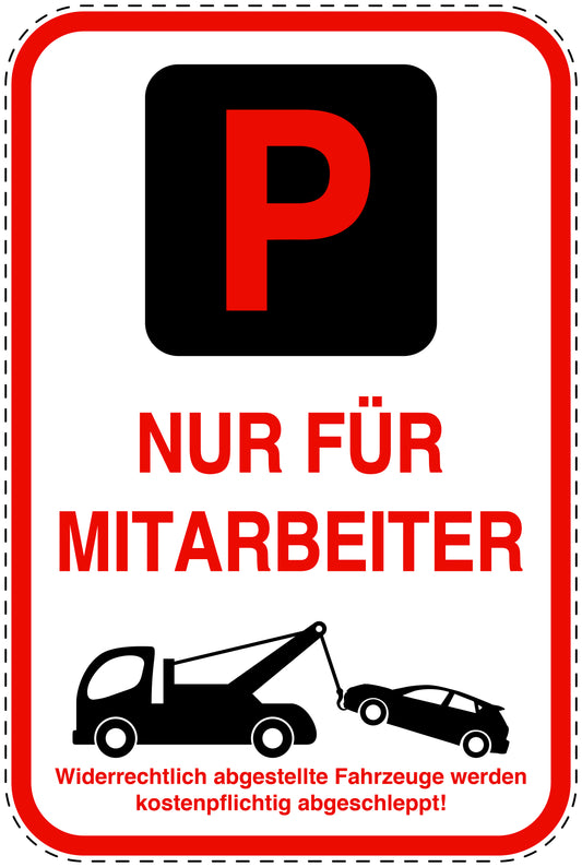 Parkplatzverbotsschilder (Parken verboten) rot als Aufkleber LO-PARKEN-23700-H-14