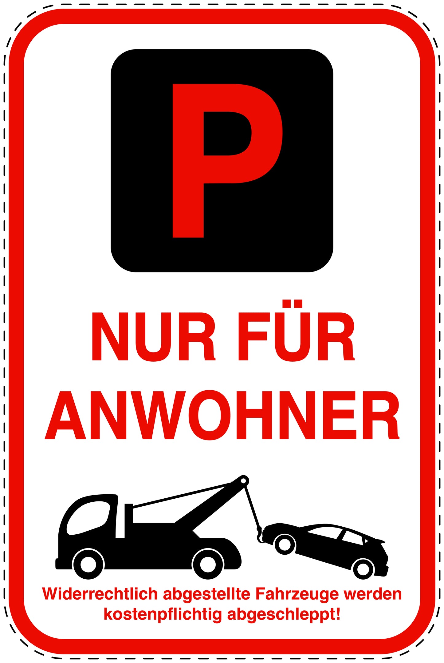 Parkplatzverbotsschilder (Parken verboten) rot als Aufkleber LO-PARKEN-23900-H-14