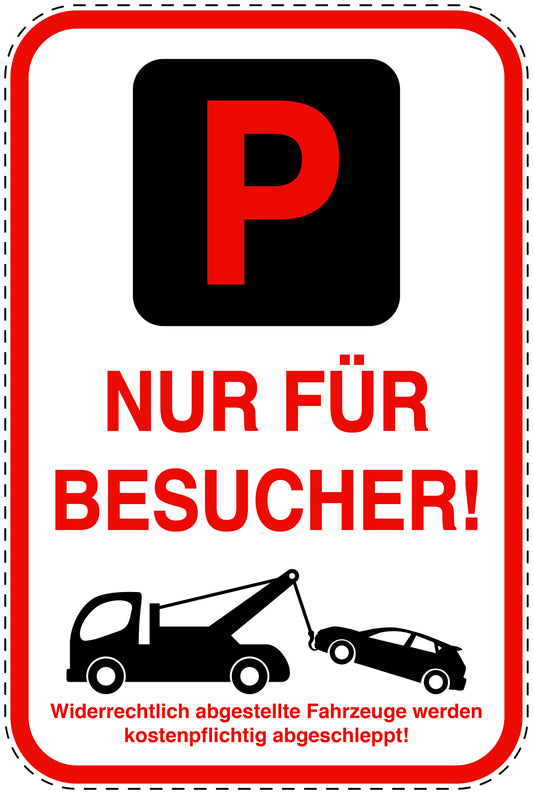 Parkplatzverbotsschilder (Parken verboten) rot als Aufkleber LO-PARKEN-24000-H-14