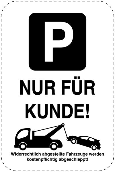 Parkplatzverbotsschilder (Parken verboten) schwarz als Aufkleber LO-PARKEN-24100-H-88