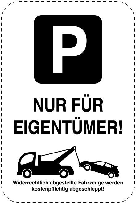 Parkplatzverbotsschilder (Parken verboten) schwarz als Aufkleber LO-PARKEN-24200-H-88