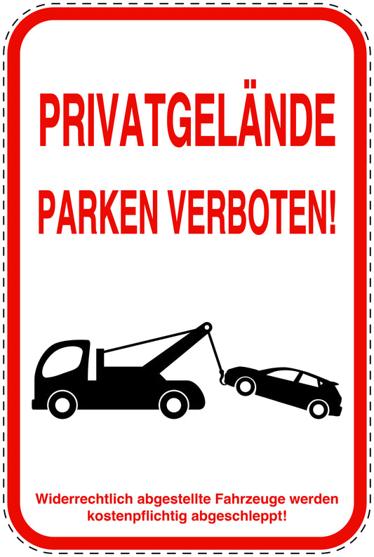 Parkplatzverbotsschilder (Parken verboten) rot als Aufkleber LO-PARKEN-24300-H-14