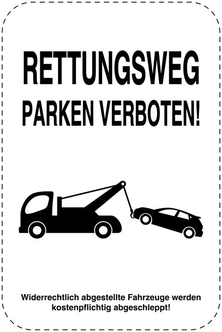 Parkplatzverbotsschilder (Parken verboten) schwarz als Aufkleber LO-PARKEN-24400-H-88