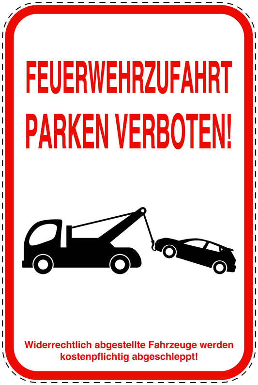 Parkplatzverbotsschilder (Parken verboten) rot als Aufkleber LO-PARKEN-24500-H-14